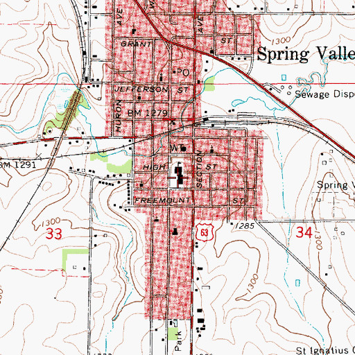 Topographic Map of Kingsland Elementary School, MN
