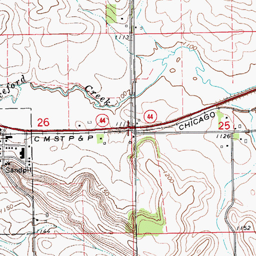 Topographic Map of Meadowbrook Country Club, MN