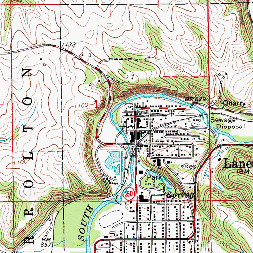 Topographic Map of Lanesboro Fire Department, MN