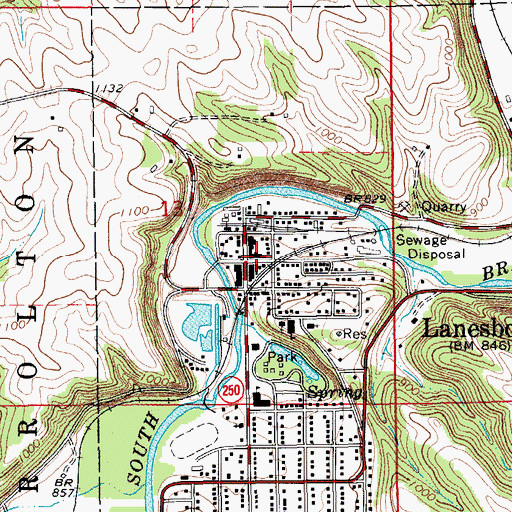 Topographic Map of Lanesboro Post Office, MN