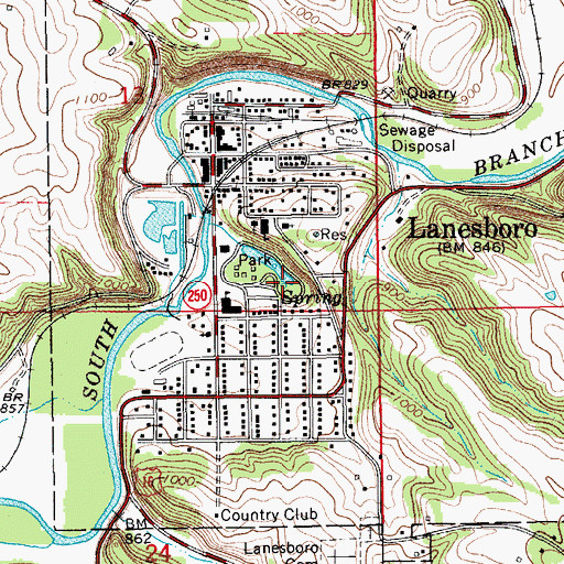 Topographic Map of Sylvan Park Campground, MN