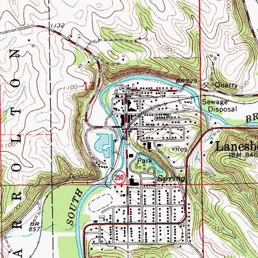 Topographic Map of Lanesboro (historical), MN