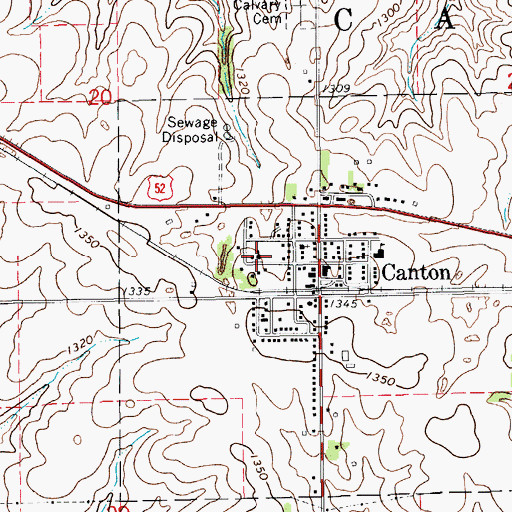 Topographic Map of Assumption Catholic Church, MN