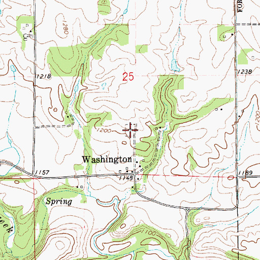 Topographic Map of Washington Cemetery, MN