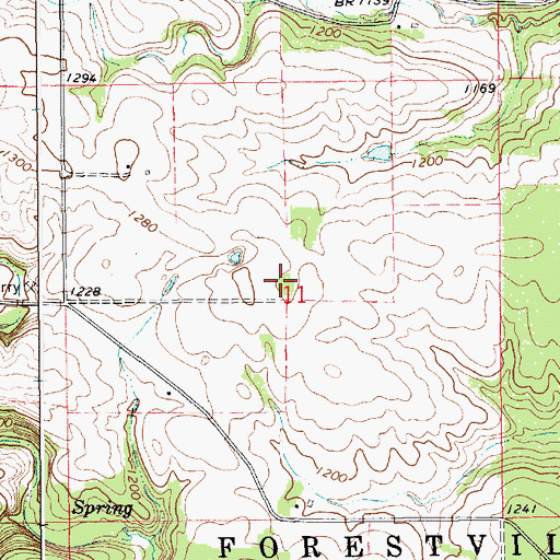 Topographic Map of Pioneer Cemetery, MN