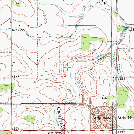 Topographic Map of Love Cemetery, MN
