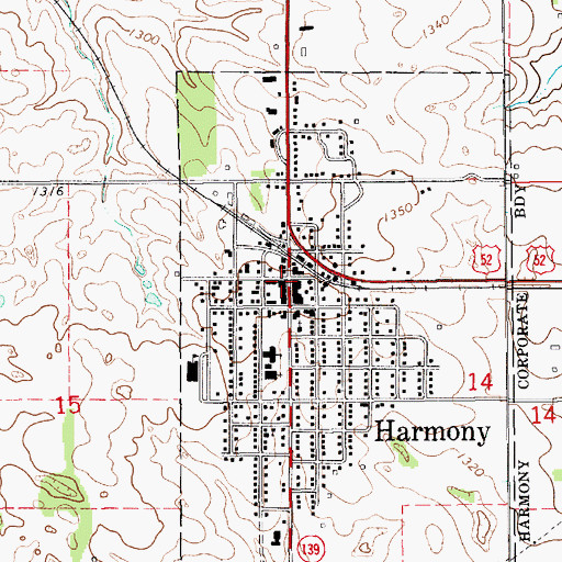 Topographic Map of Vikre Manufactured Home Park, MN