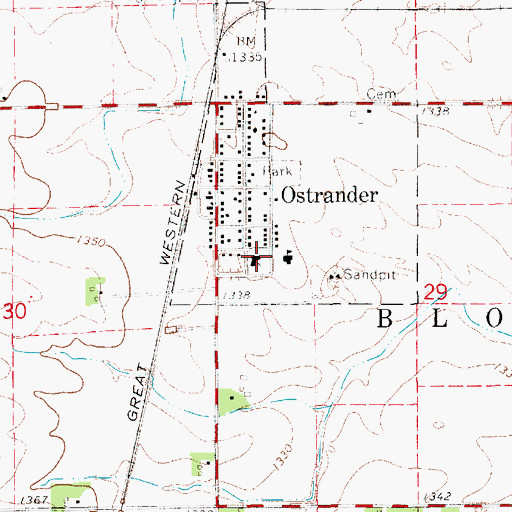 Topographic Map of Trinity Lutheran Church, MN