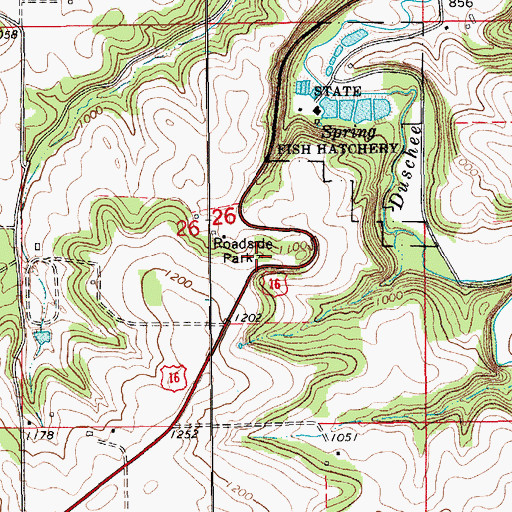 Topographic Map of Minnesota's Norwegian Americans Historical Marker, MN