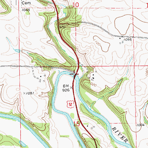 Topographic Map of Parsley Bridge, MN