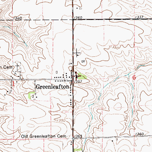 Topographic Map of Greenleafton Reformed Church, MN