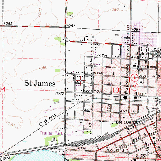 Topographic Map of Kingdom Hall of Jehovahs Witnesses, MN