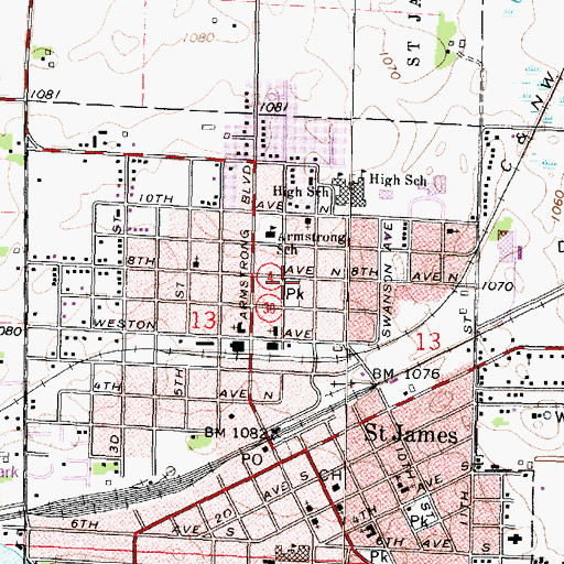 Topographic Map of Malmrose Park, MN