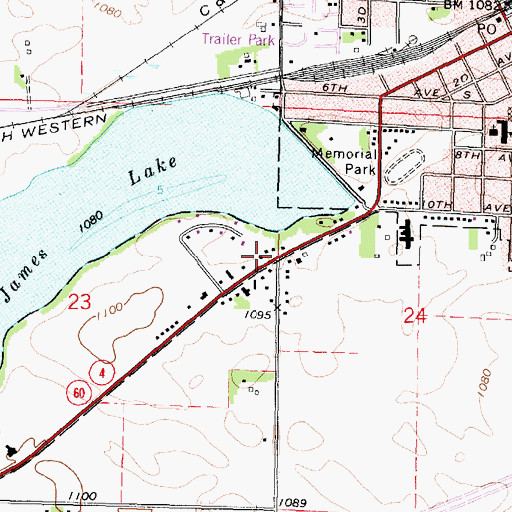 Topographic Map of Salutators Park, MN