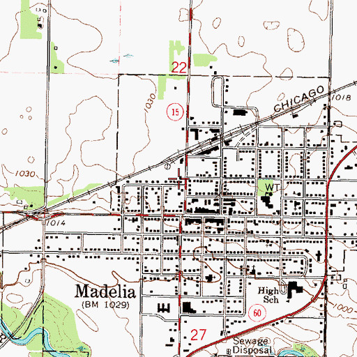 Topographic Map of Lions Park, MN