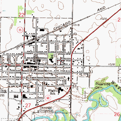 Topographic Map of Saint Mary's Catholic Church, MN