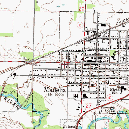 Topographic Map of Trinity Lutheran Church, MN