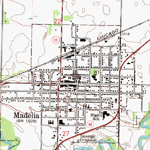 Topographic Map of United Methodist Church, MN