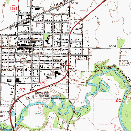 Topographic Map of Madelia Community Hospital, MN
