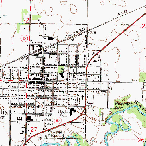 Topographic Map of Saint Mary's Catholic School, MN