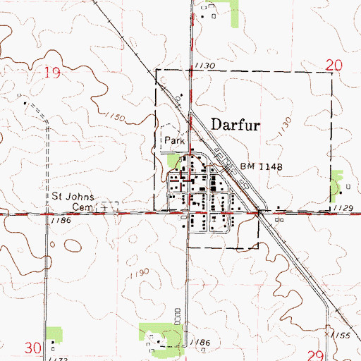 Topographic Map of Bethlehem Lutheran Church, MN
