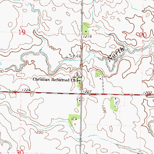 Topographic Map of Christian Reformed Cemetery, MN