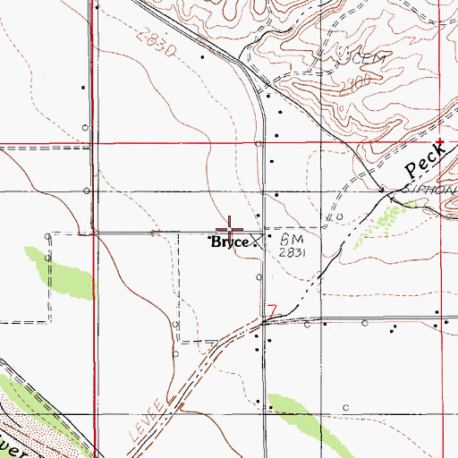 Topographic Map of Bryce, AZ