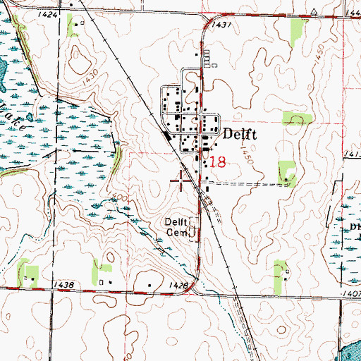 Topographic Map of Delft (historical), MN