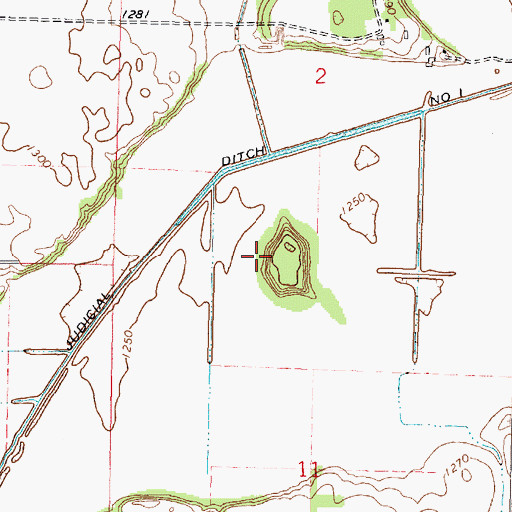 Topographic Map of Mountain County Park, MN