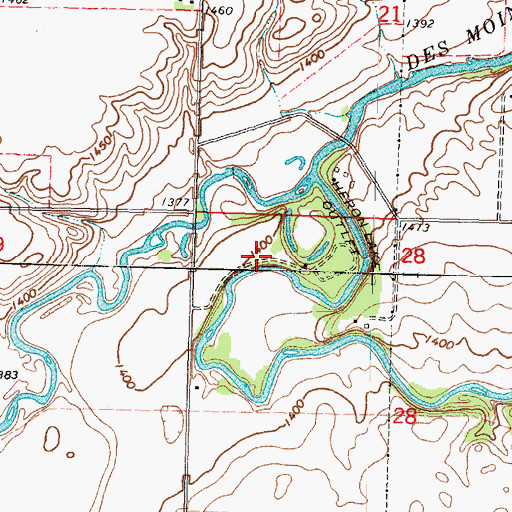 Topographic Map of Pats Grove County Park, MN