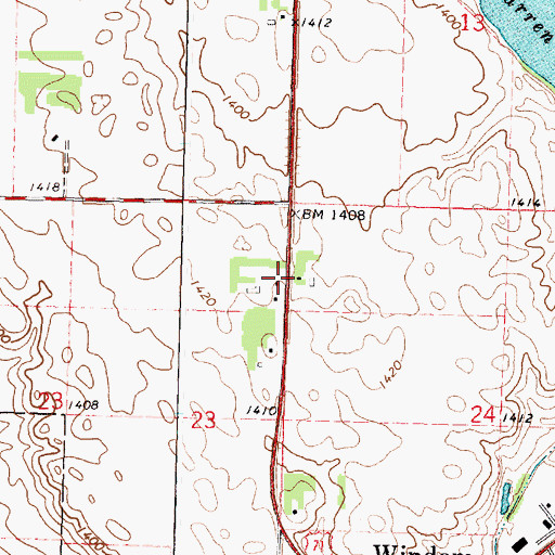 Topographic Map of Assembly of God Church, MN