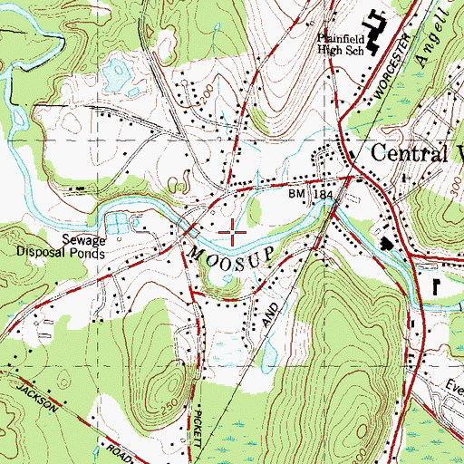 Topographic Map of Angell Brook, CT