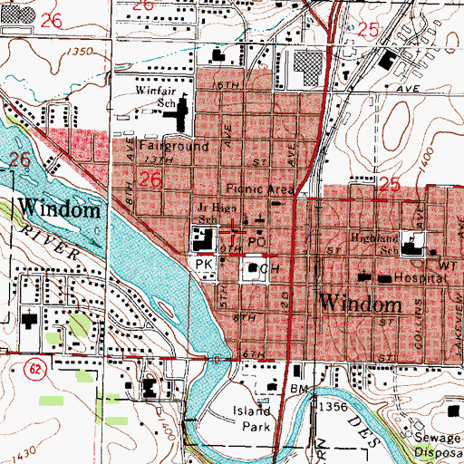 Topographic Map of Evangelical Free Church, MN