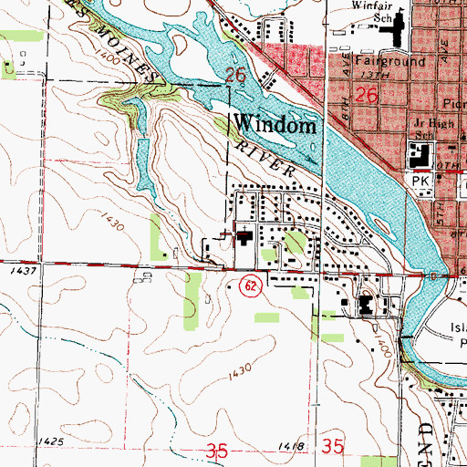 Topographic Map of United Methodist Church, MN