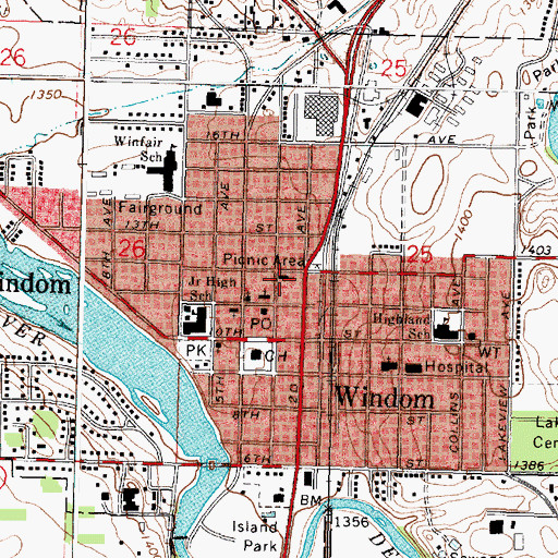 Topographic Map of Lutheran Church of Our Savior, MN