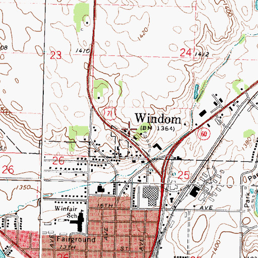 Topographic Map of Hartberg Medical Clinic, MN
