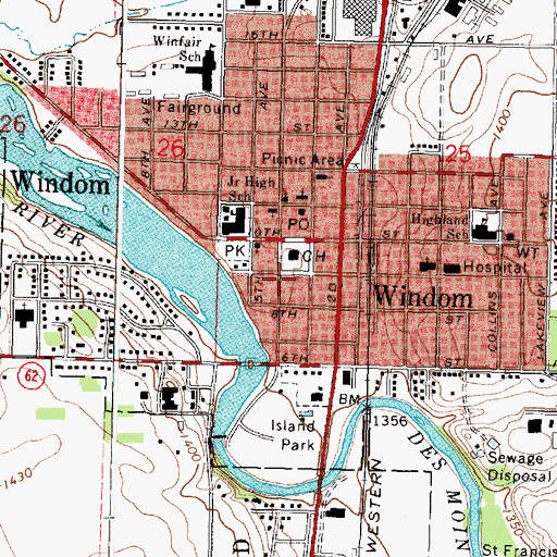 Topographic Map of Cottonwood County Historical Society, MN