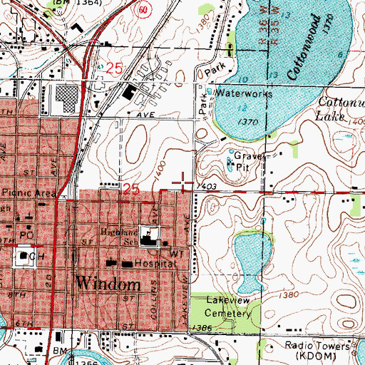 Topographic Map of Legion Field, MN