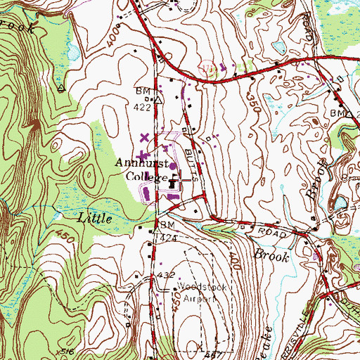Topographic Map of Annhurst College, CT