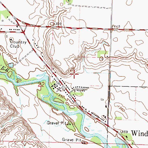 Topographic Map of Jens Park, MN