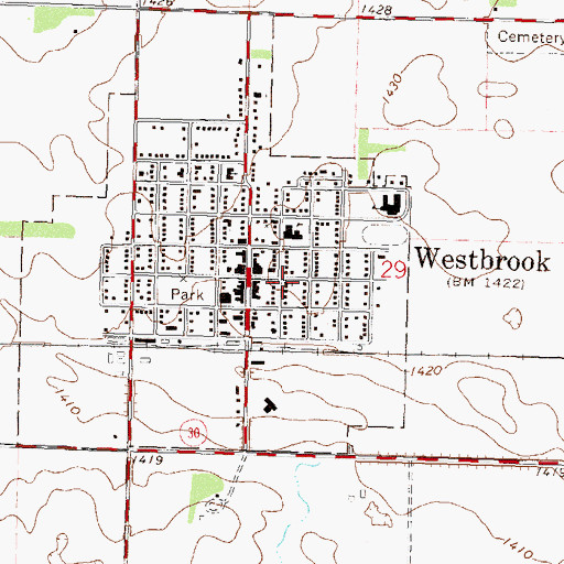 Topographic Map of Immanuel Baptist Church, MN