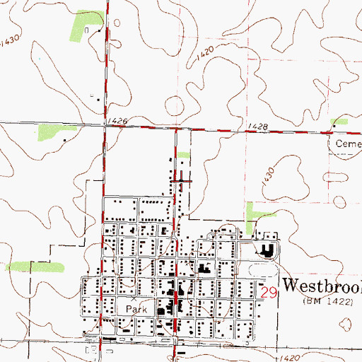 Topographic Map of Saint Anthony's Church, MN
