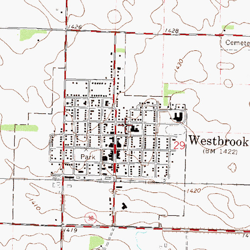 Topographic Map of United Presbyterian Church, MN