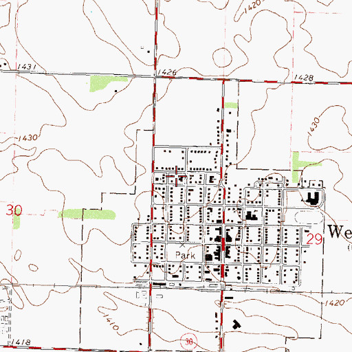 Topographic Map of Westbrook Health Medical Center, MN