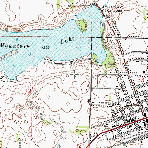 Topographic Map of Mountain Lake Golf Club, MN