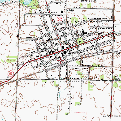Topographic Map of Mountain Lake, MN
