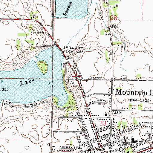 Topographic Map of Lakeview Gospel Church, MN