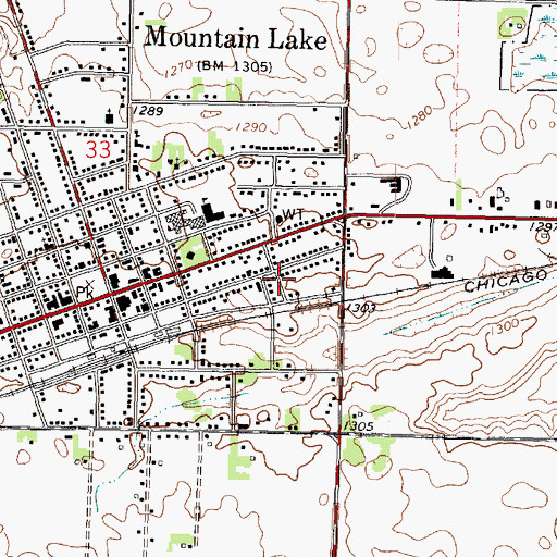 Topographic Map of Trinity Evangelical Lutheran Church, MN