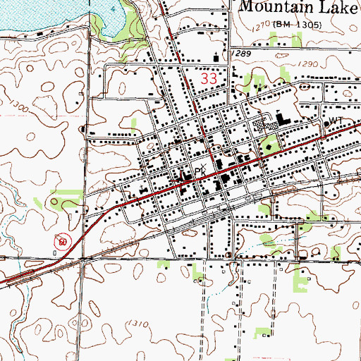 Topographic Map of Mountain Lake Medical Clinic, MN
