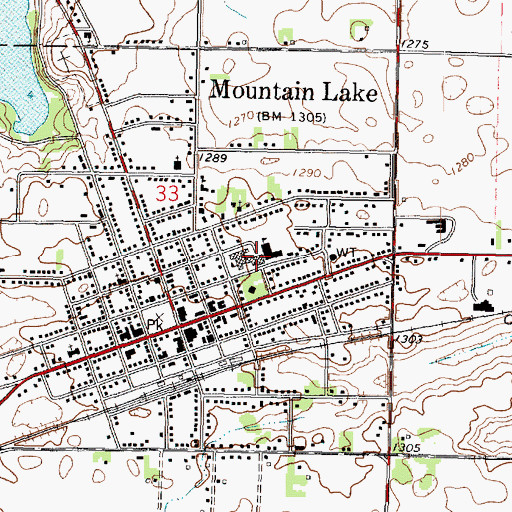 Topographic Map of Mountain Lake High School, MN